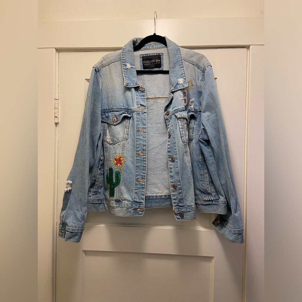 Forever 21+ Embroidered Denim Jacket